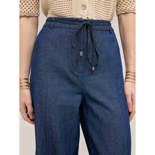 Motivi - Jeans cropped palazzo con coulisse - Blu