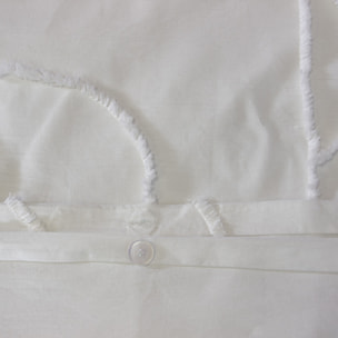 Parure housse de couette coton blanc