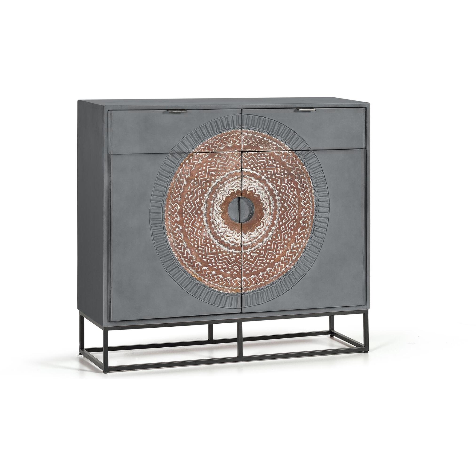 Consola - madera de mango y metal - 90x100x32cm