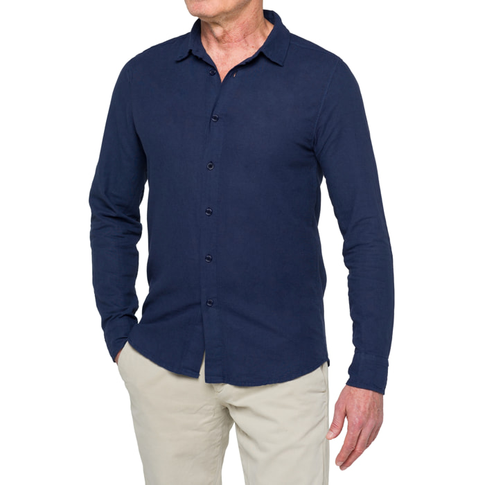 Camisa de lino Hot Buttered Saunders azul