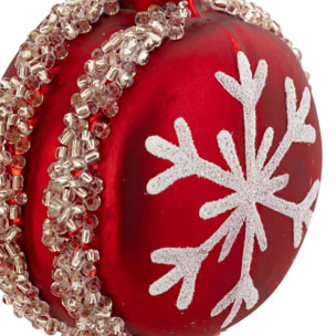 Sujet macaron verre D.6cm rouge