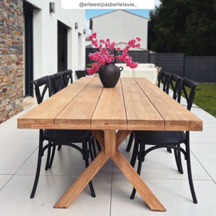 Table de jardin 240 cm en bois de teck massif - Soraya