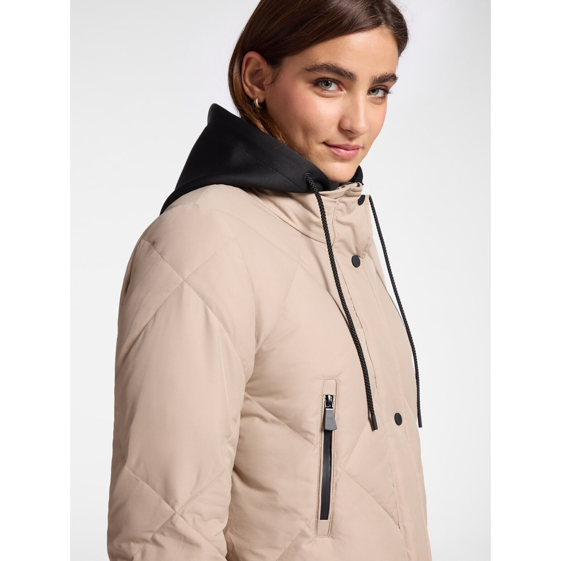 Elena Mirò - Plumífero de nailon mate - Beige