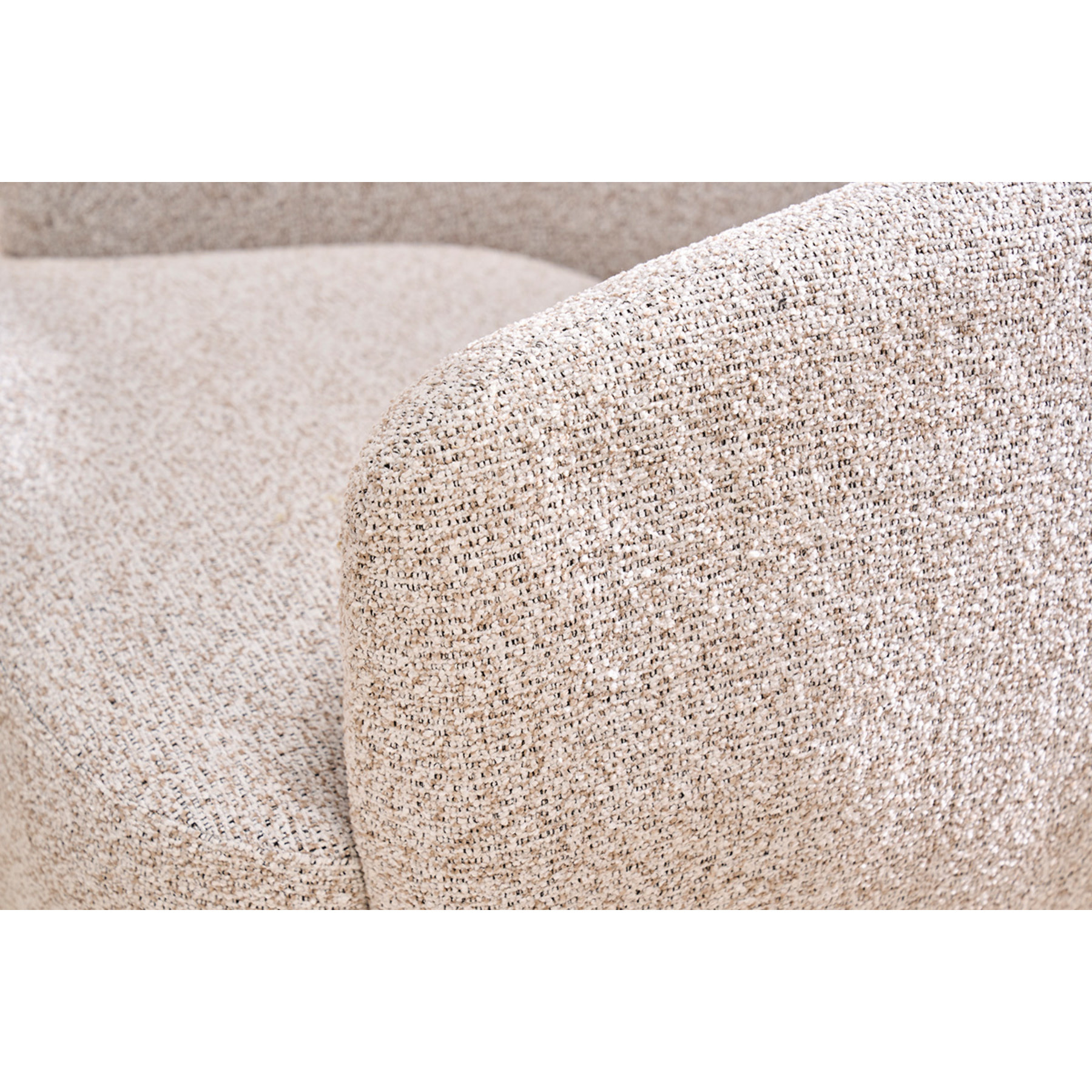 Fauteuil pivotant en tissu effet bouclette beige et métal noir BOWIE