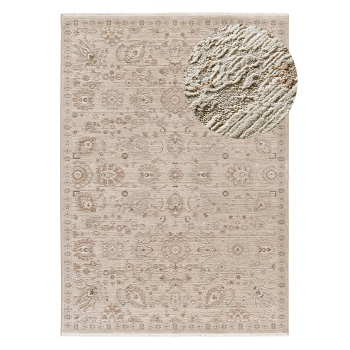 ONA Alfombra vintage oriental con flecos beige, varias medidas disponibles.