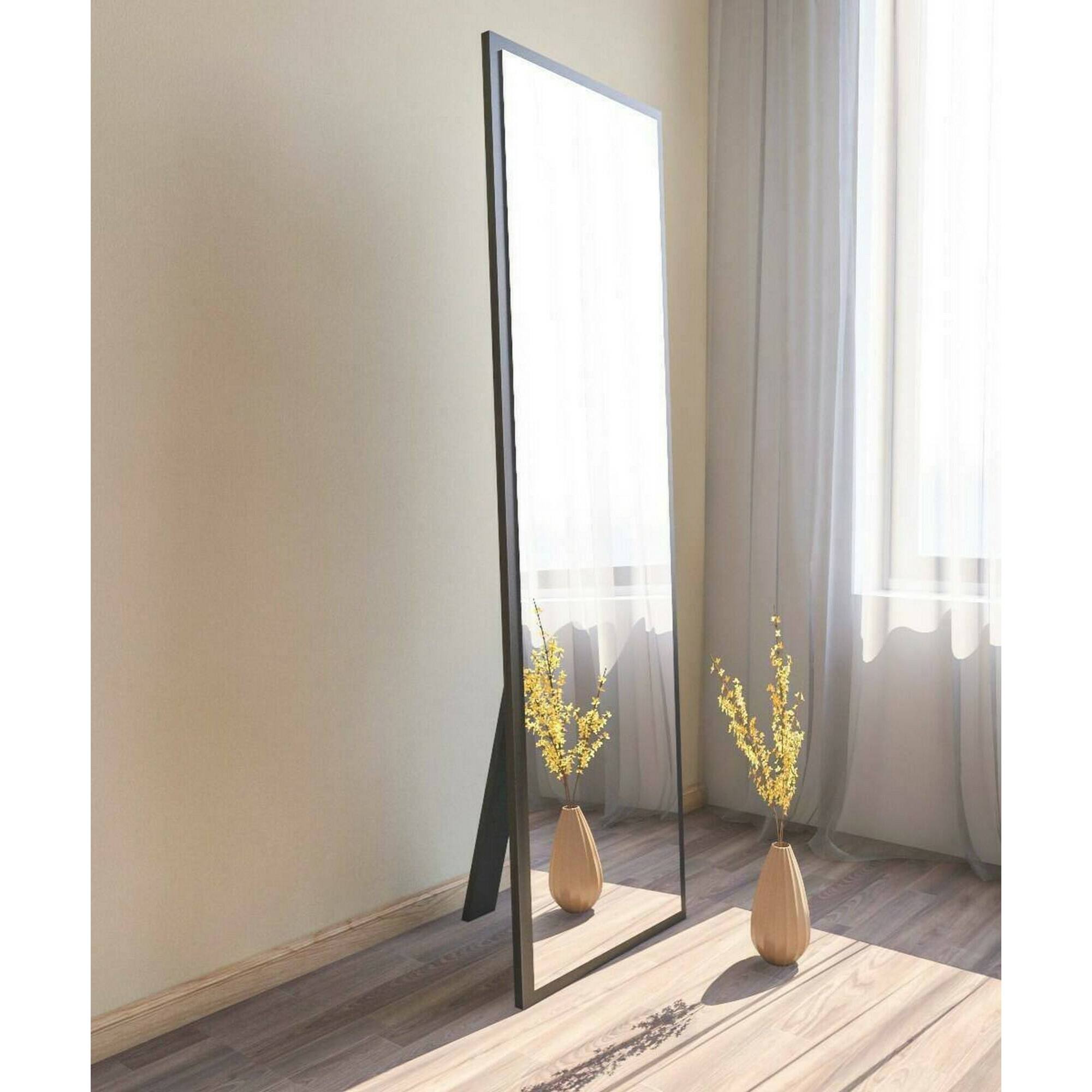 Specchio Dcarrier, Specchiera, Articolo d'arredo a muro, Decorazione con specchio, 50x2h160 cm, Nero