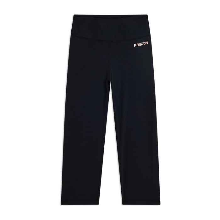 Leggings corsaro vita alta in tessuto tecnico quick dry