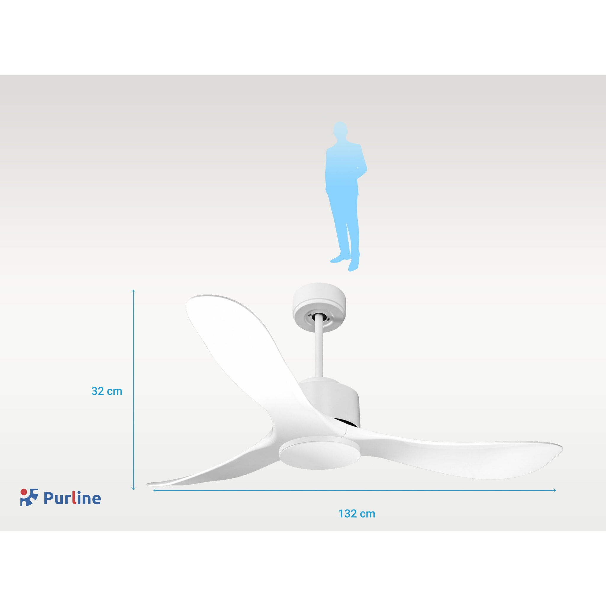 Ventilateur de plafond Wifi Moteur à courant continu Télécommande Hypersilence Mémoire Shopify Vendible (AUTOMATIQUE) 40   W Blanc