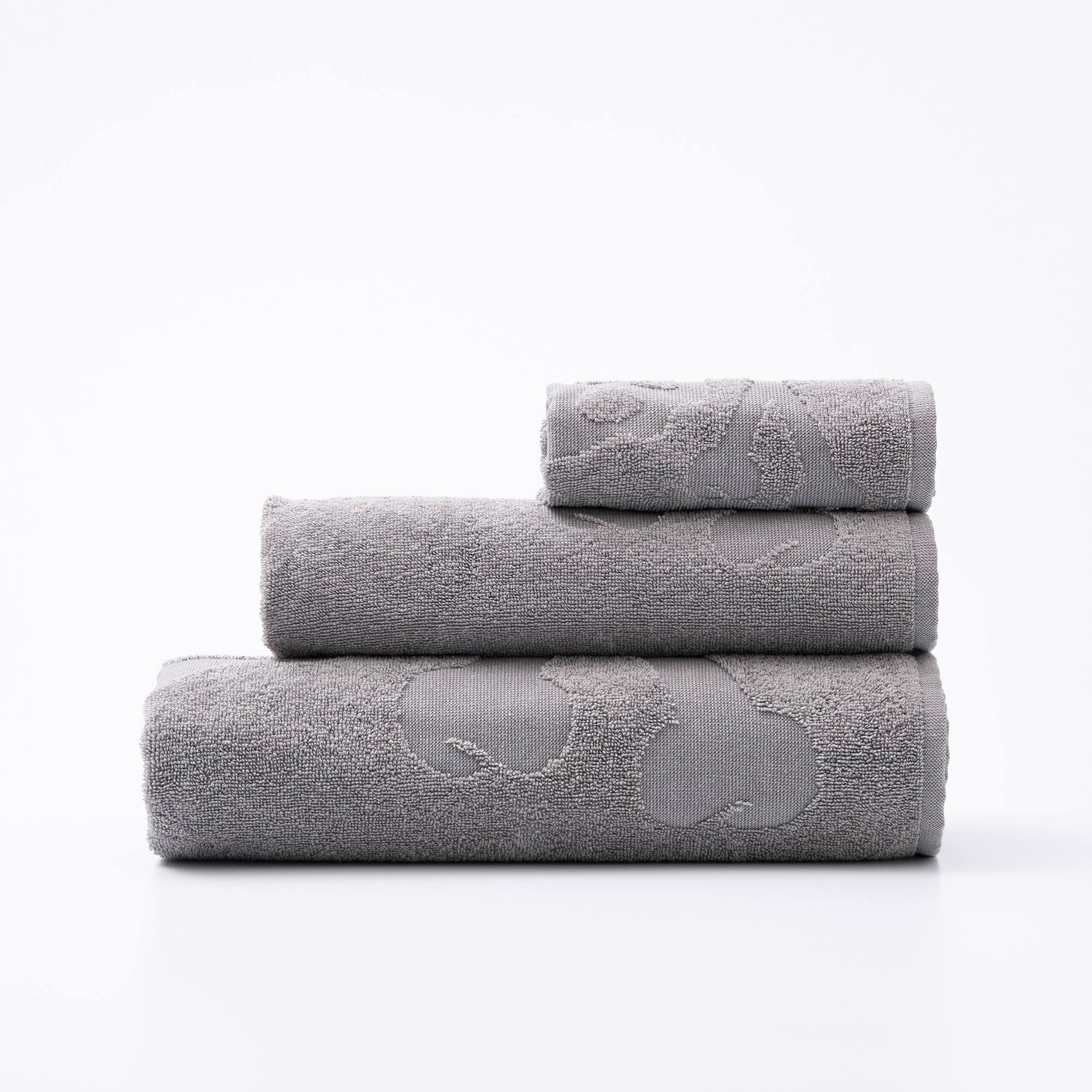 Juego de 4 sets de 3 toallas grises (4x tocador 30x50cm + 4x manos 50x90cm + 4x baño 70x140cm) 450gsm en algodón scalpers home