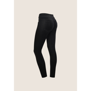 Pantaloni N.O.W. skinny vita media in Similpelle Lucida Bianca