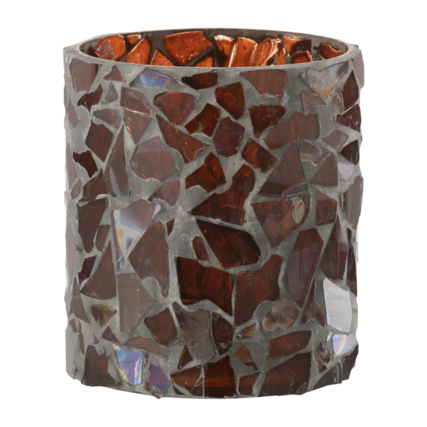 J-Line photophore Mosaïque - verre - brun - small - 2 pcs