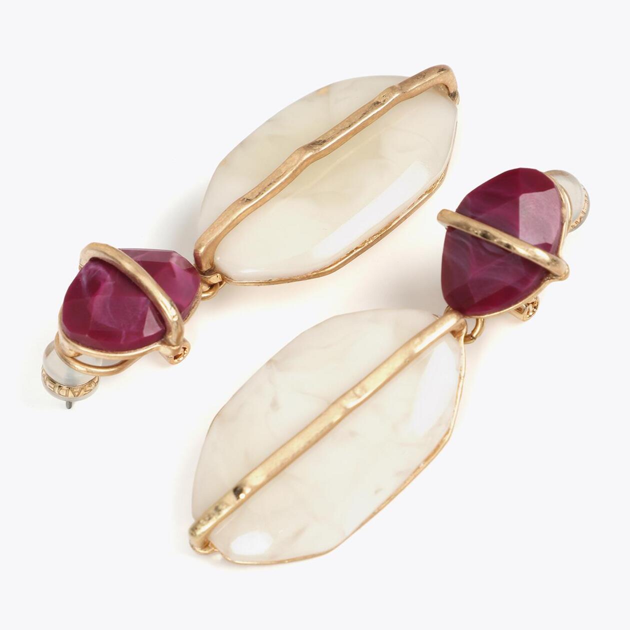 Orecchini a doppio effetto pietra naturale