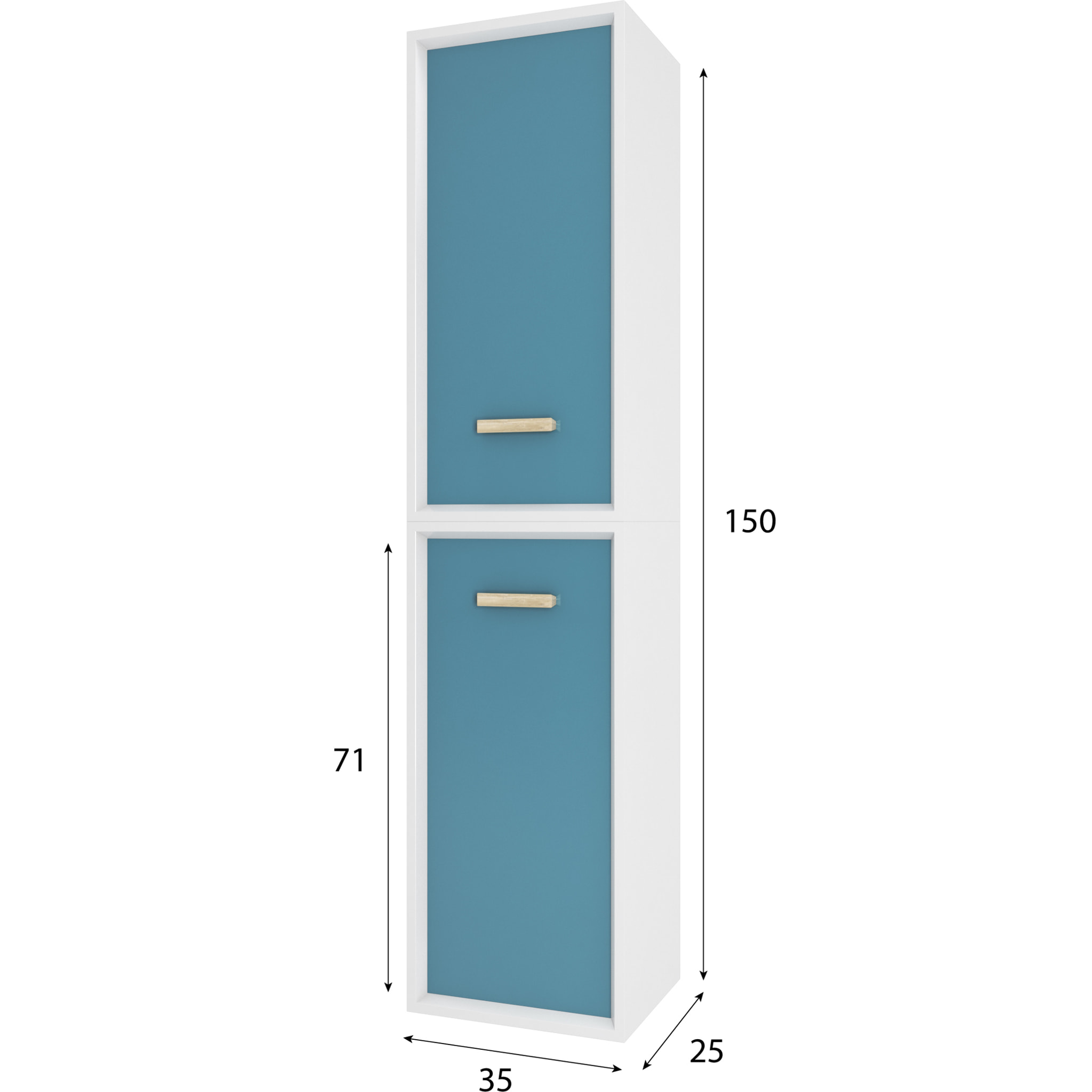 COLONNE DE SALLE DE BAIN SCANDINAVE BLANC A SUSPENDRE - H150xP25xL35cm - NORDIK VATTEN