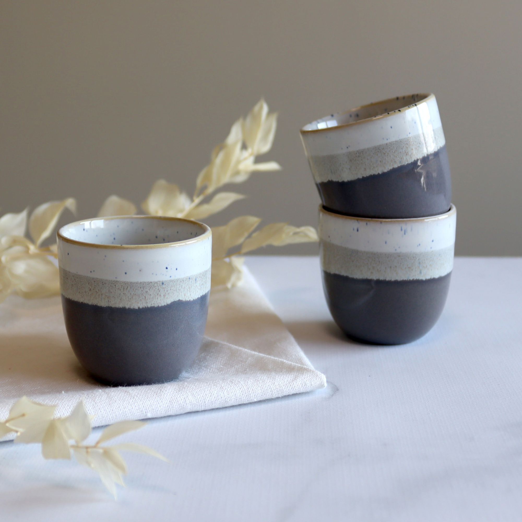 Lot de 6 tasses expresso marron en grès 11cl RIGA