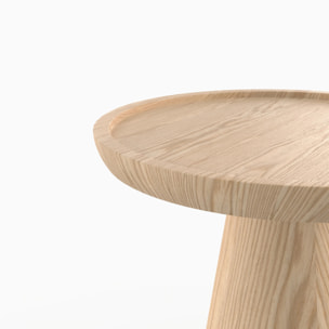 Table d'appoint en placage chène blanc, D40 cm - Côme