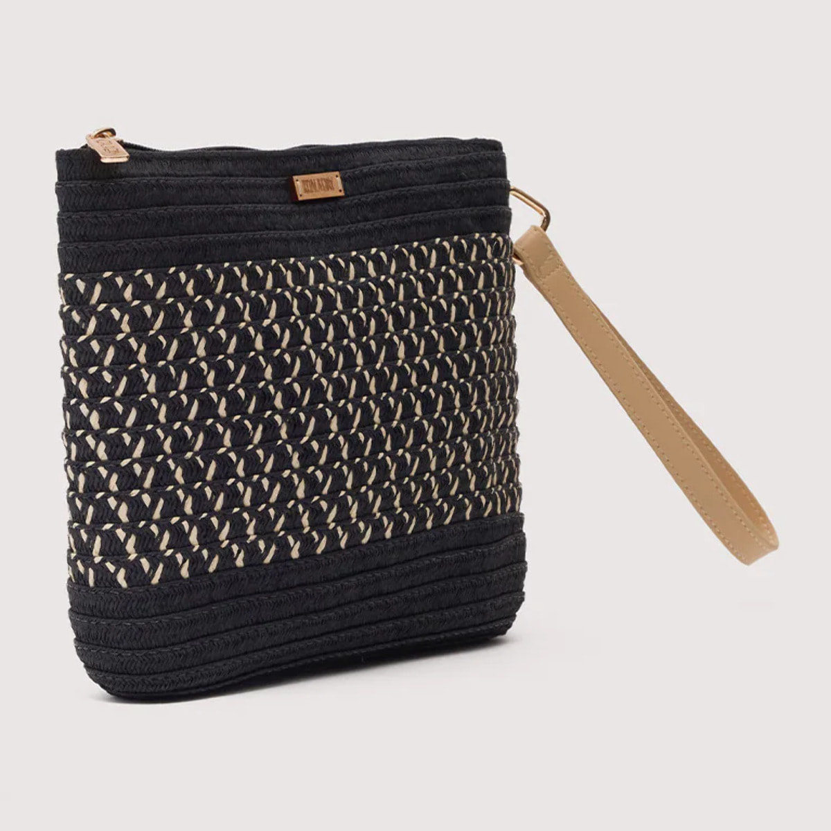 Bolso De Mano Negro Trenzado - Melissa
