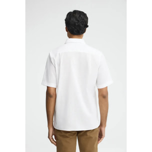 Camicia cotolino bianca a maniche corte e regular fit con logo Rigby Go