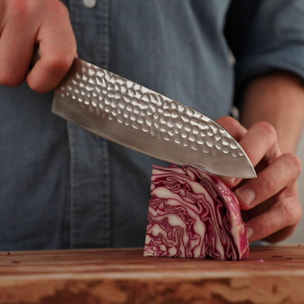 Couteau Santoku | Lame 180 mm | Acier Inoxydable | Lame Japonaise 440C