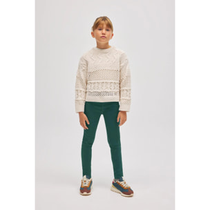 Jeans a gamba larga verde bottiglia per ragazze