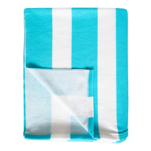 Serviette de plage microfibre - Rayada Turquoise - 140x170cm - 220g/m²