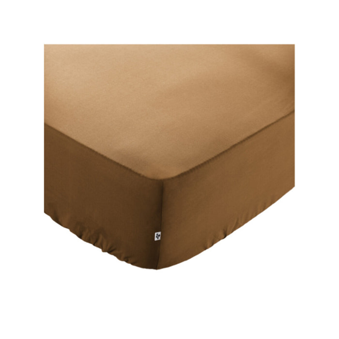 Drap housse 180 x 200 cm en coton avec bonnet H. 30 cm - AMBRE