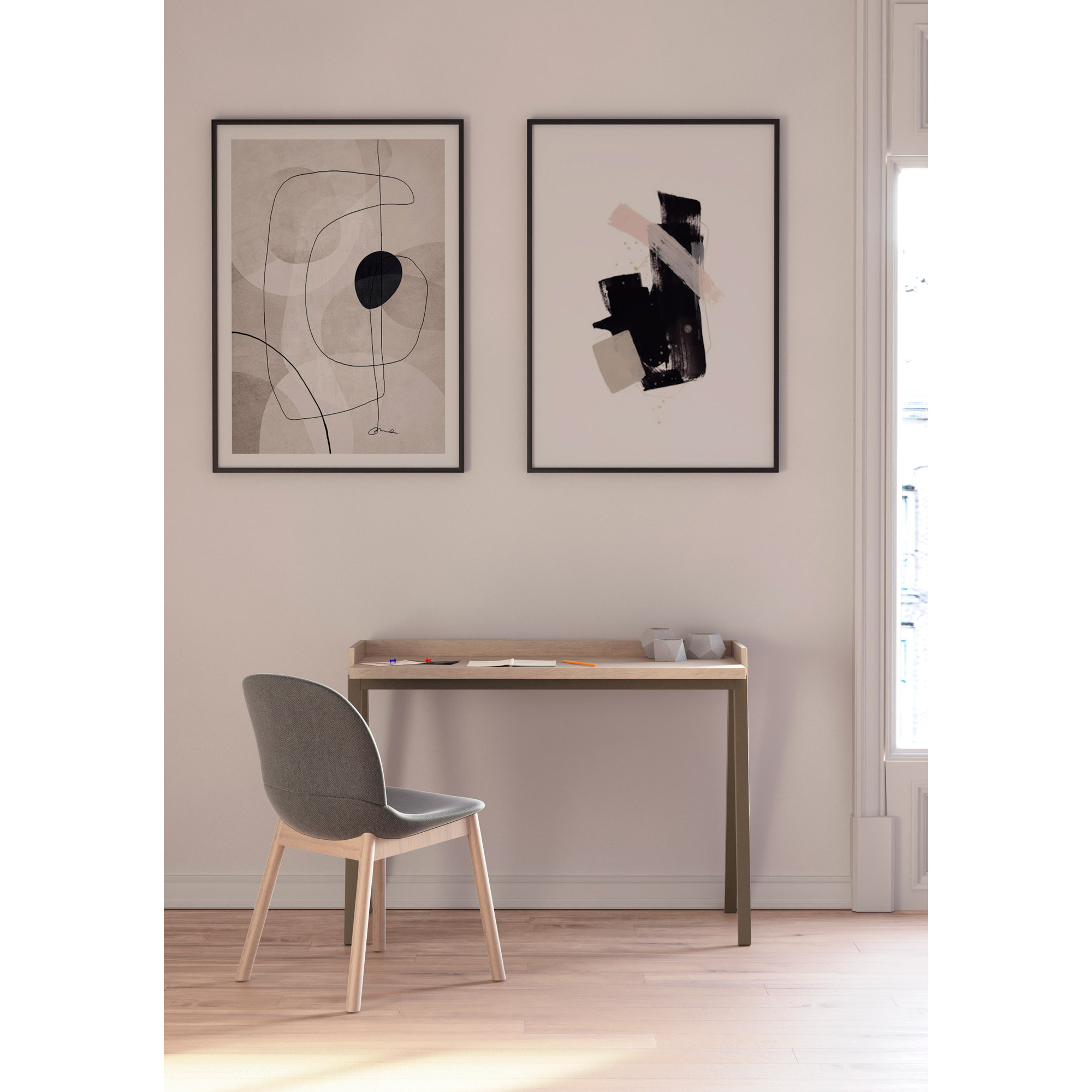 Escritorio Paris roble y moka 81x111x50