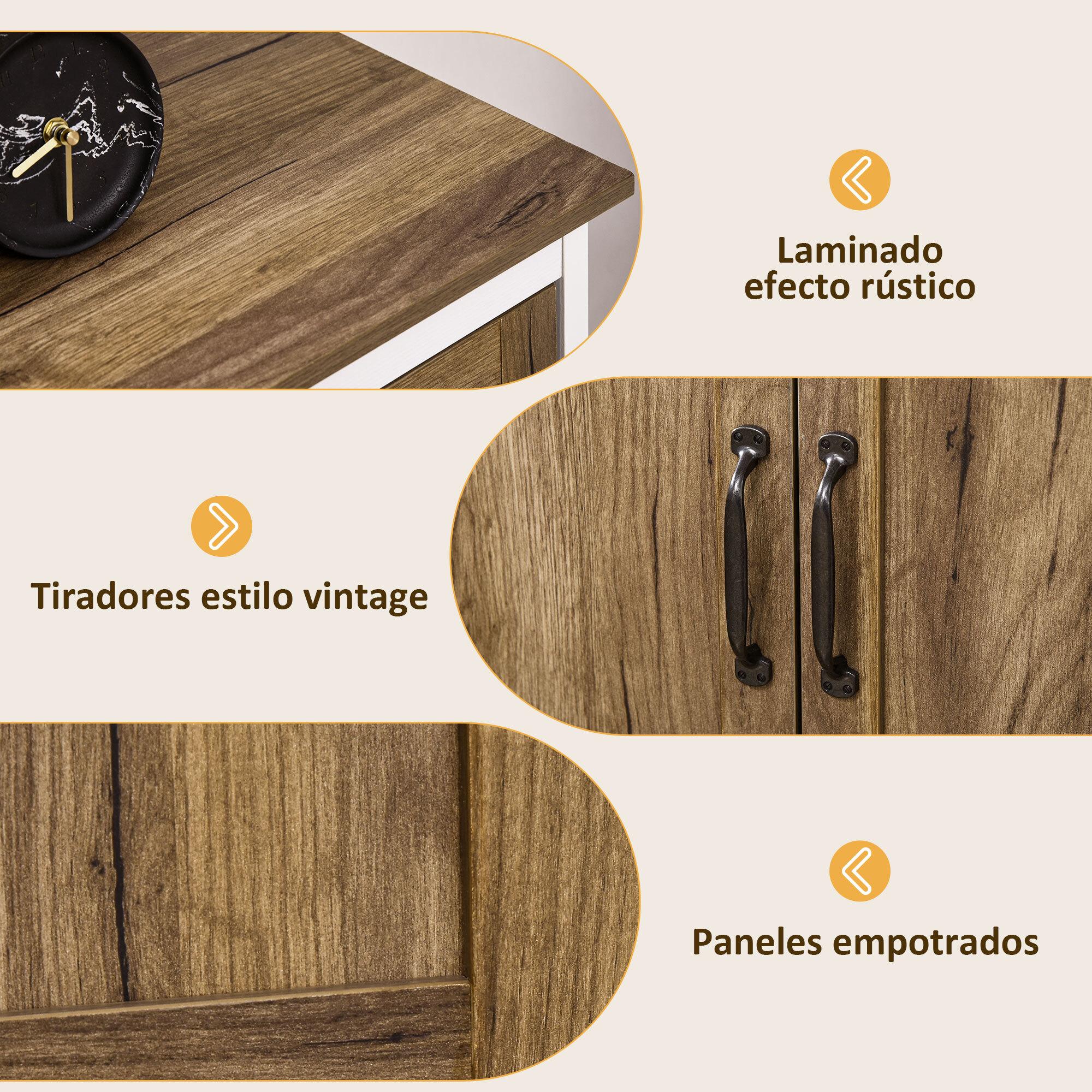 Aparador para Salón Armario de Almacenamiento con Cajón 2 Puertas y Estante Ajustable para Dormitorio Comedor Cocina 78,5x39x89,4 cm Marrón