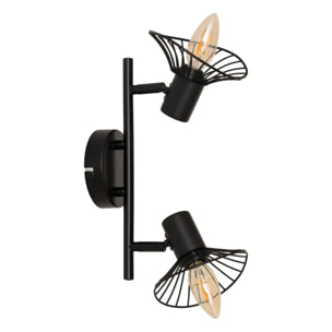 Applique murale plafonnier Adelia noir 28x12,5cm