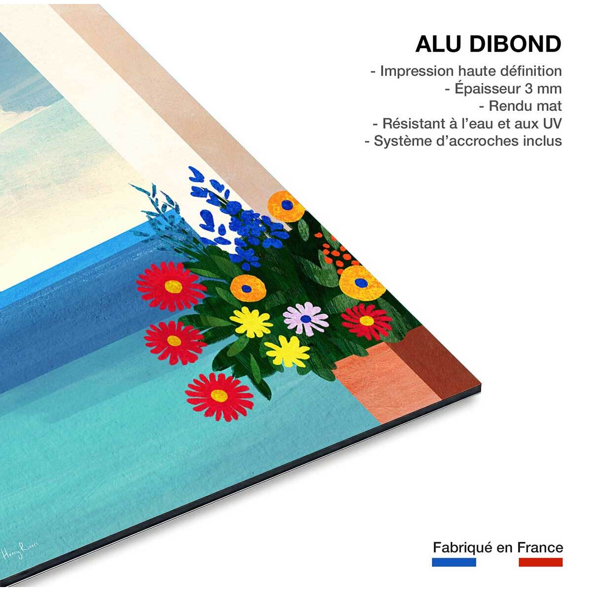 Tableau paysage vacances bleu méditerranéen  Tableau alu Dibond