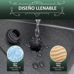 Base de Sombrilla Rellenable de Agua 28 kg Arena 40 kg Jardín Terraza Ø60x36 cm
