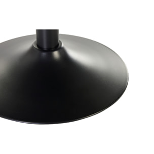 Table basse design ronde en céramique noire et métal D60 cm MALOU