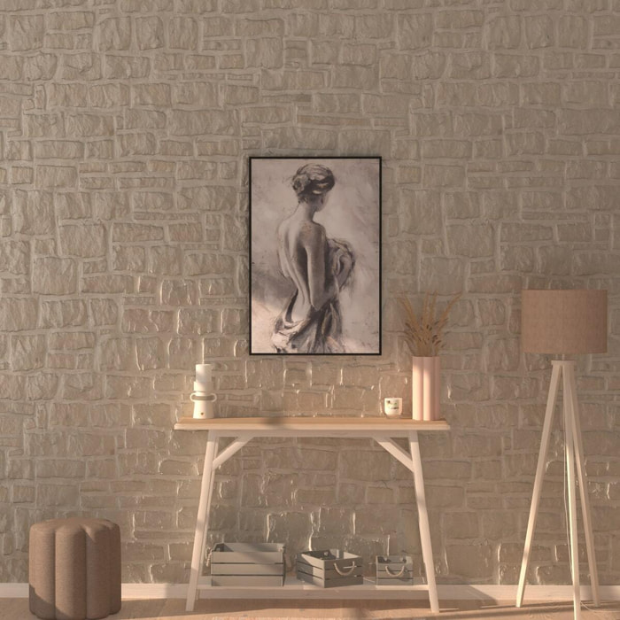 Toile peinte encadrée "Nu" 60x90cm