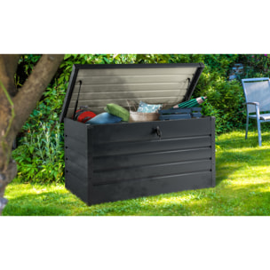 Coffre de jardin métal gris 350L