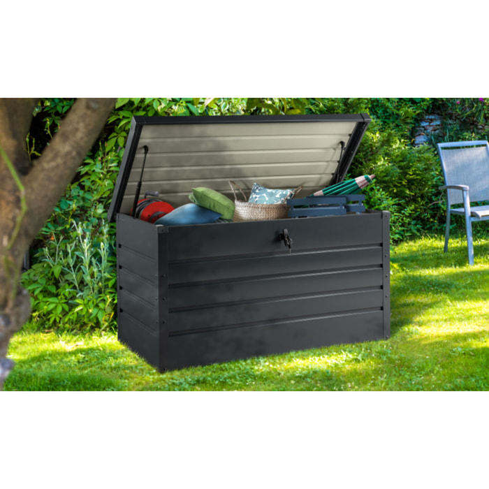 Coffre de jardin métal gris 350L
