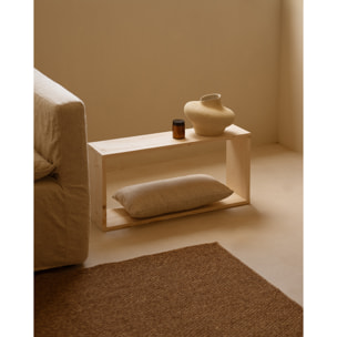 Mueble auxiliar de madera maciza en tono natural Alto: 38 Largo: 80 Ancho: 20