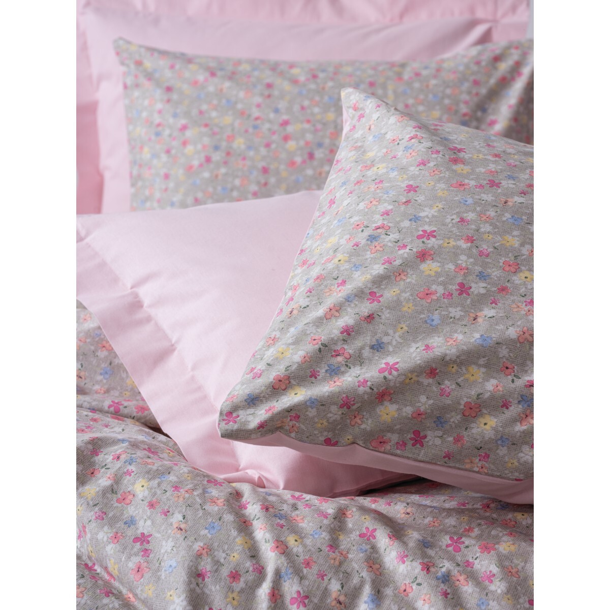 Parure housse de couette et taie(s) d'oreiller coton imprimé