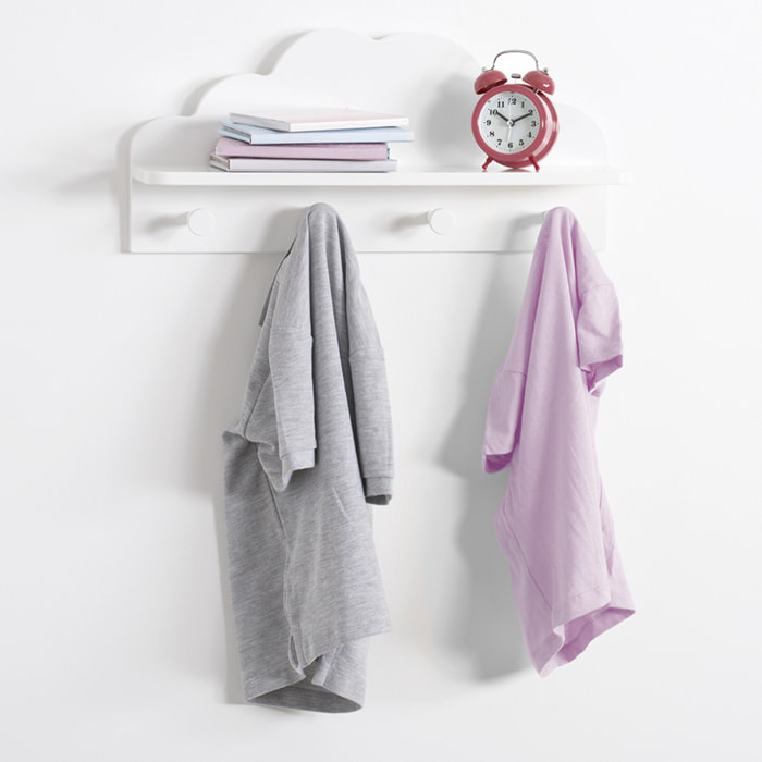 Patère enfant "Nuage" blanc 4 crochets