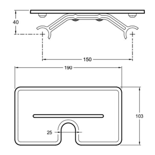 Tablette de douche antiglisse Metro chromé