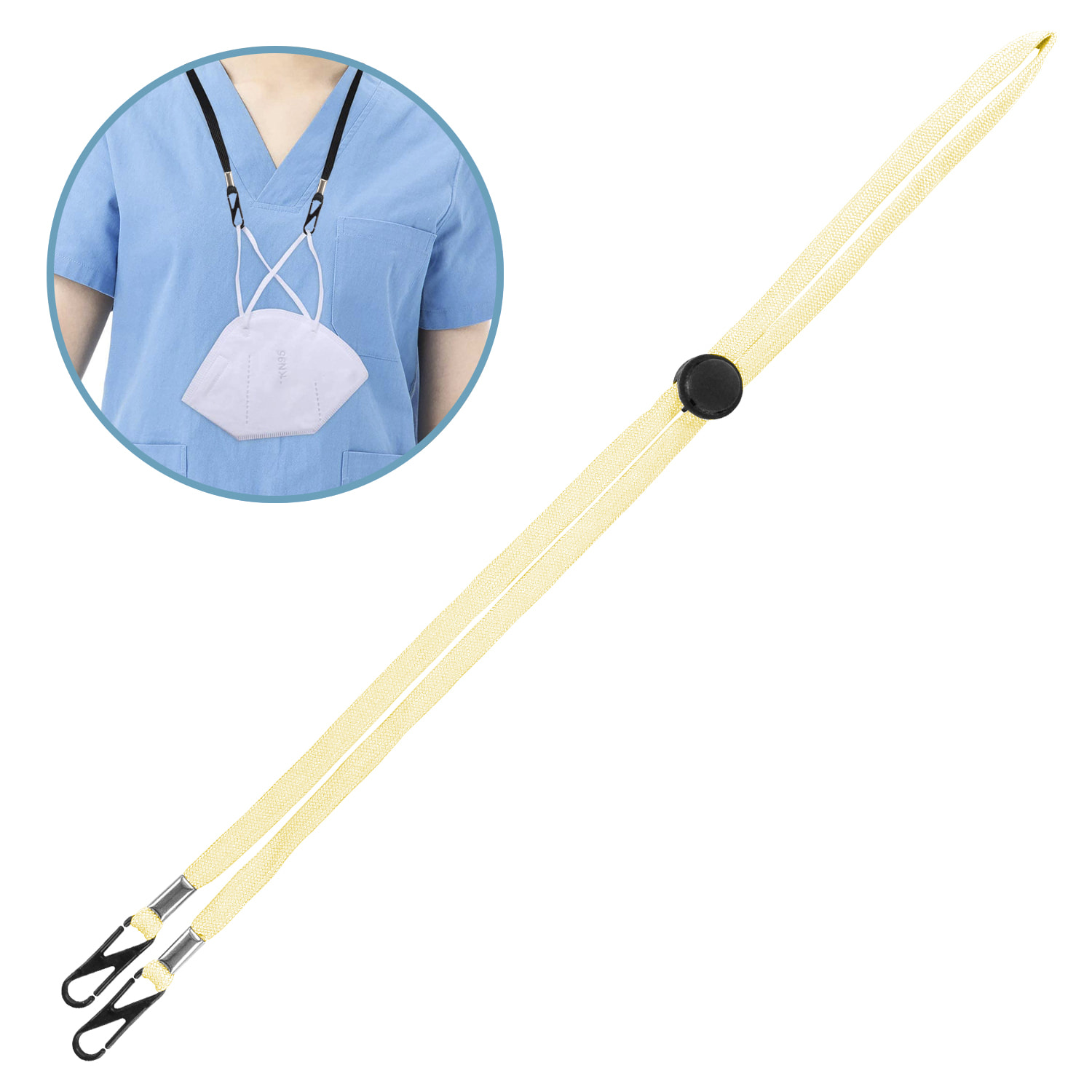 Corda lanyard regolabile per maschere