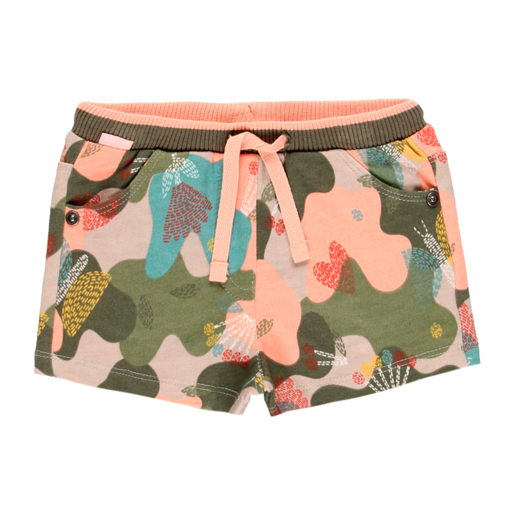 Bermudas felpa camuflaje de bebé niña