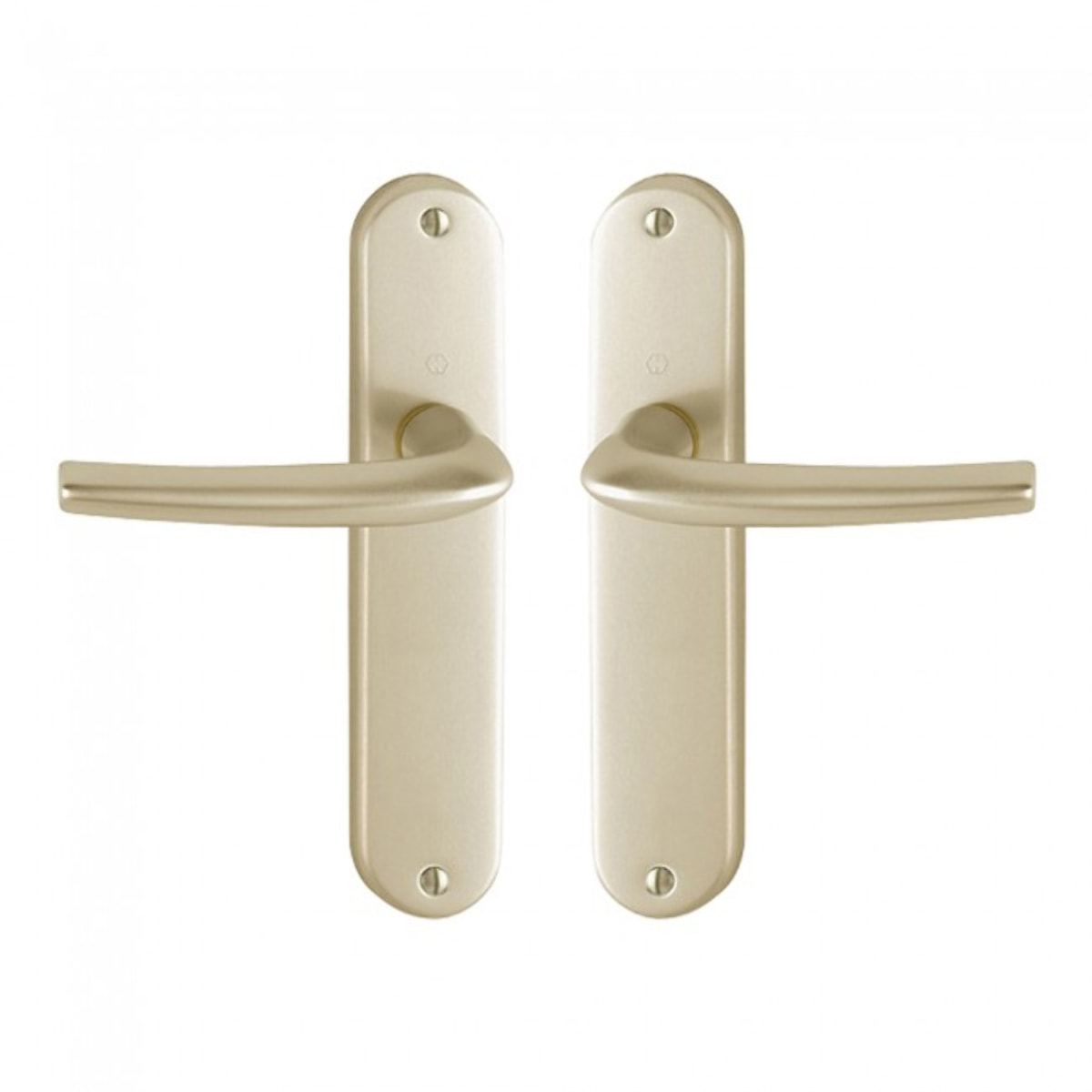 Ensemble de porte San Diego 1191/347 HOPPE Alu Champagne F2 - Bec de cane - 3230303