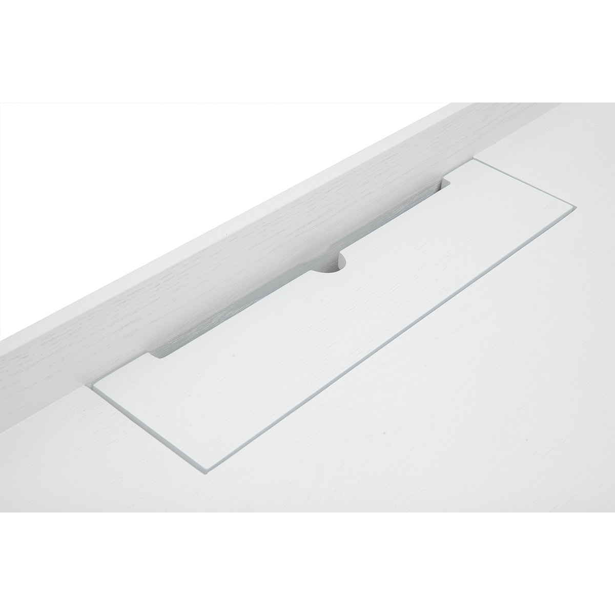 Bureau scandinave blanc et bois clair avec rangements 2 tiroirs L100 cm HALLEN