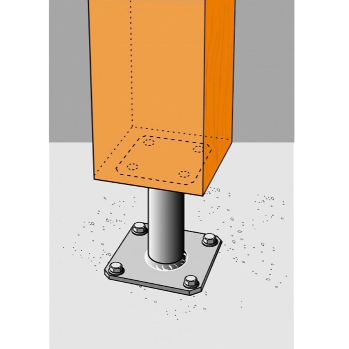 Pied de poteau fixe SIMPSON - A100xB150xC100xD130xF130mm - PPA150