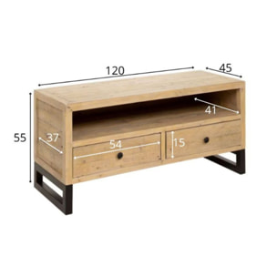 Meuble TV 120 cm bois recyclé AUCKLAND