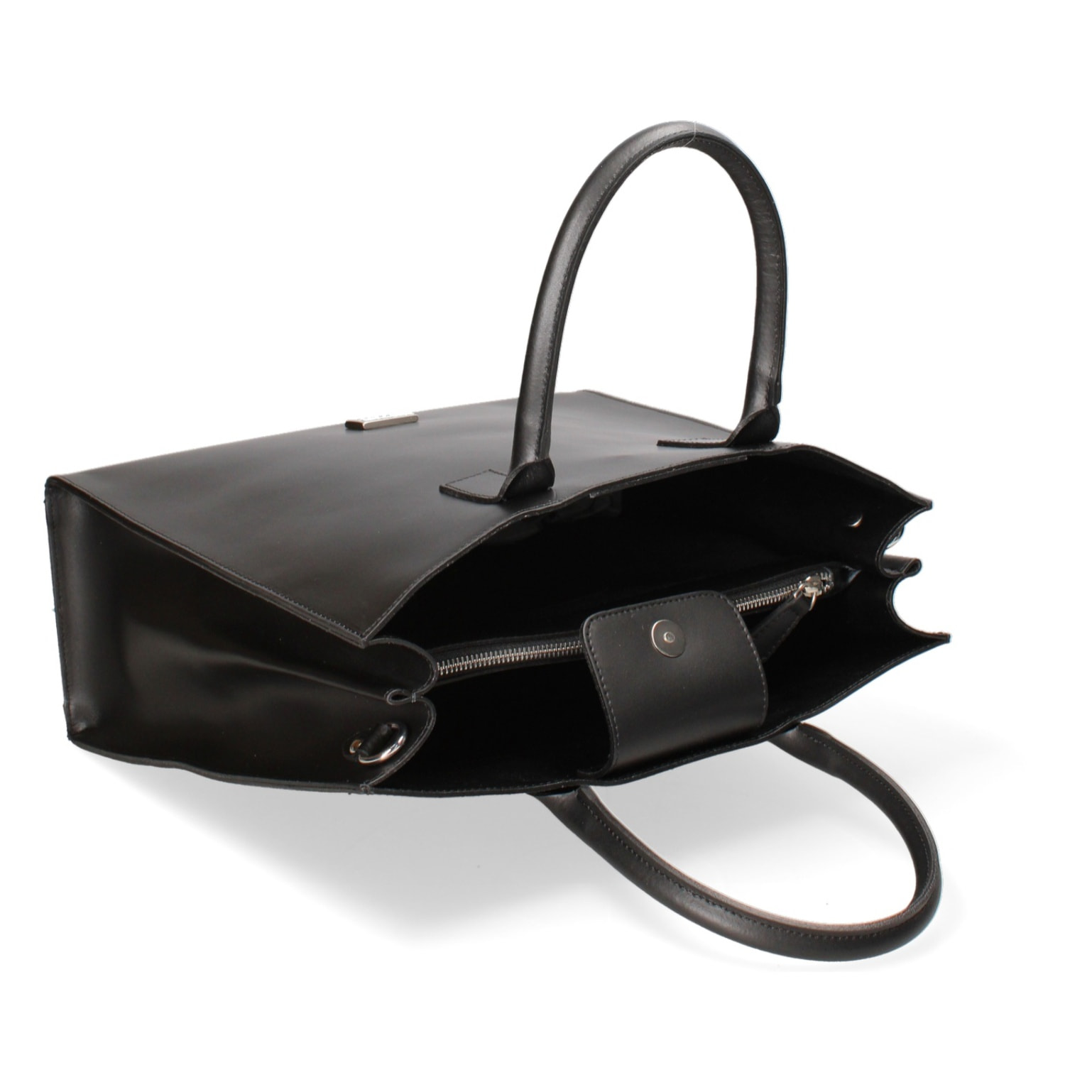 Borsa a mano da donna Made in Italy - Modello Lunaria Plus - Vera pelle - 34.0 x 31.0 x 14.5 cm