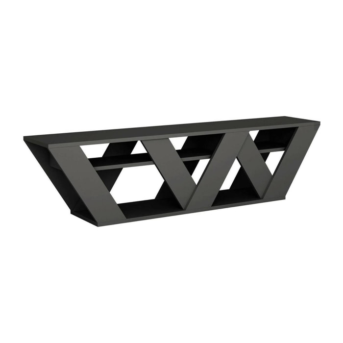 Mobile porta TV Arcobaleno, Credenza da soggiorno, Armadio basso per TV, Base parete attrezzata, 158x30h40 cm, Antracite