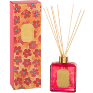 J-Line Bâtonnets parfumés Hapiness Blooms - Red Jasmine - verre - orange/rouge