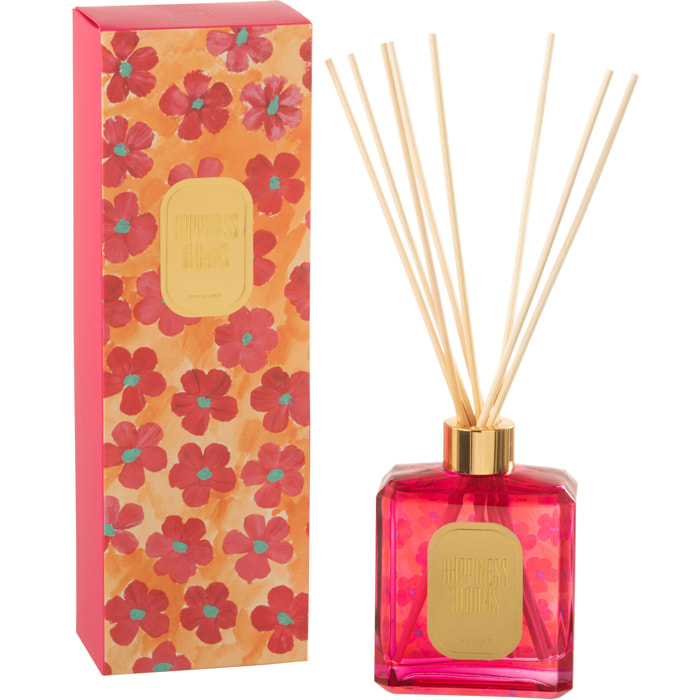J-Line Bâtonnets parfumés Hapiness Blooms - Red Jasmine - verre - orange/rouge