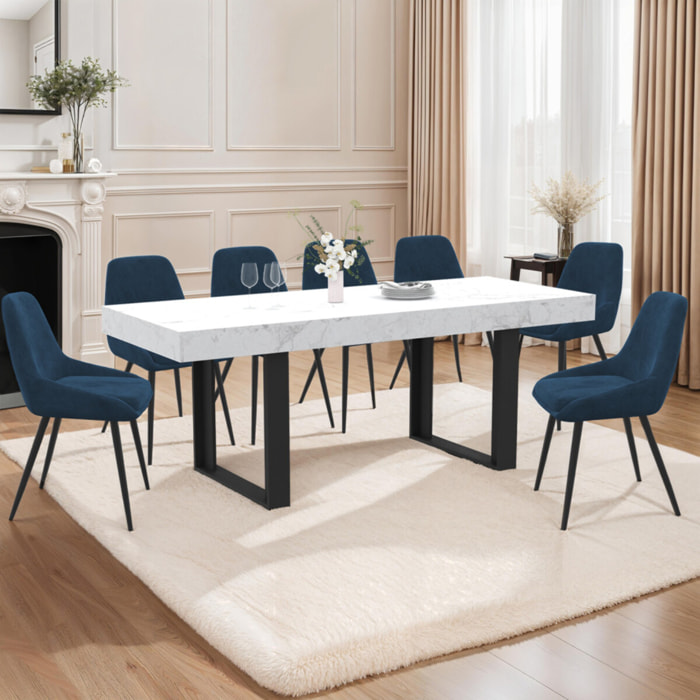 Table repas extensible Brixton - Marbre - Noir