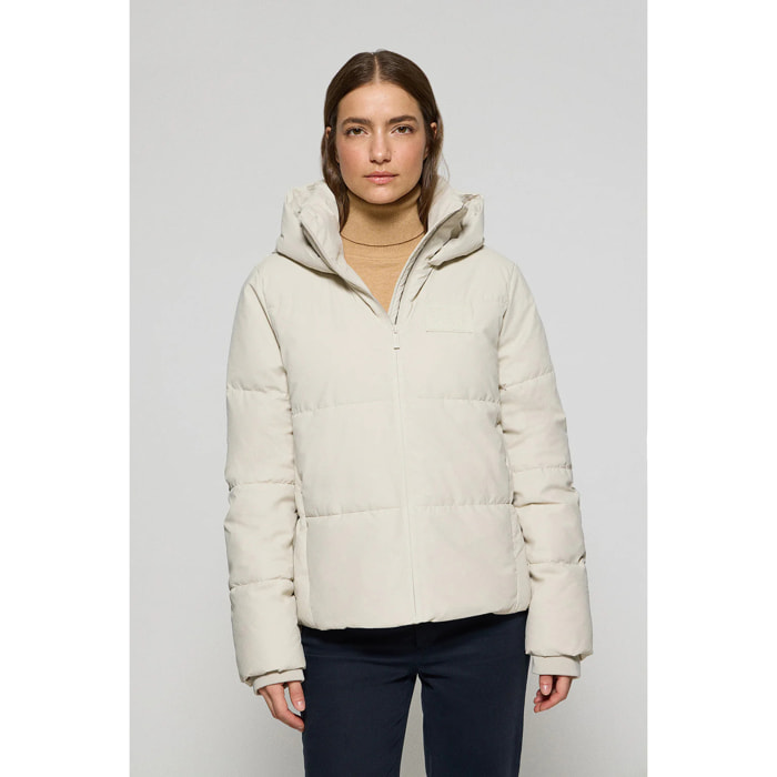 Chaqueta acolchada gris Glacier de capucha fija y detalles Polo Club